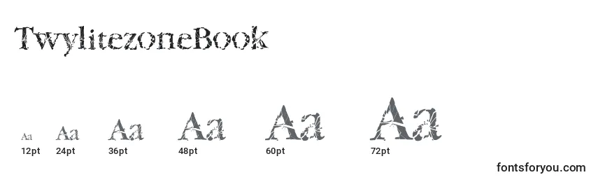 Размеры шрифта TwylitezoneBook
