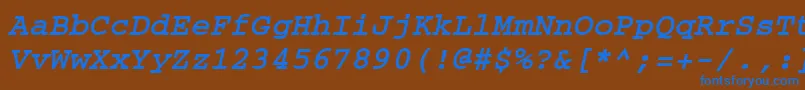 フォントCrtmBo – 茶色の背景に青い文字