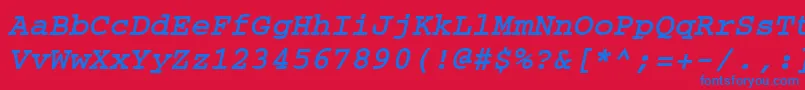 フォントCrtmBo – 赤い背景に青い文字