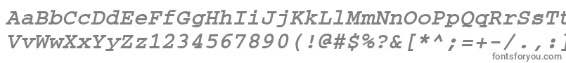 CrtmBo-fontti – harmaat kirjasimet valkoisella taustalla