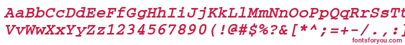 フォントCrtmBo – 白い背景に赤い文字