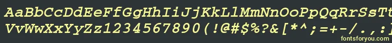 フォントCrtmBo – 黒い背景に黄色の文字