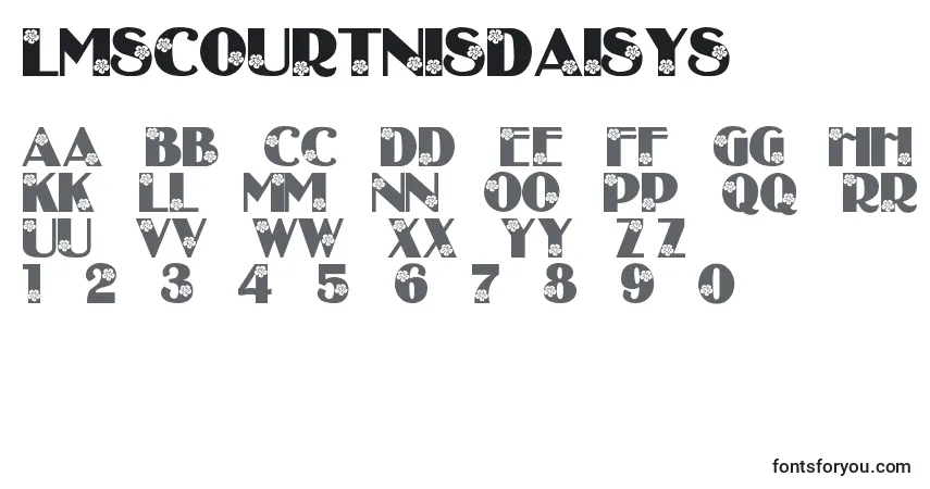 Schriftart LmsCourtnisDaisys – Alphabet, Zahlen, spezielle Symbole