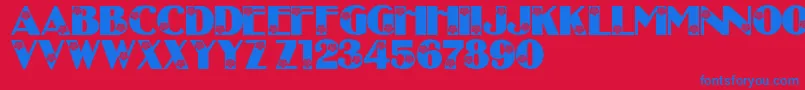 LmsCourtnisDaisys Font – Blue Fonts on Red Background