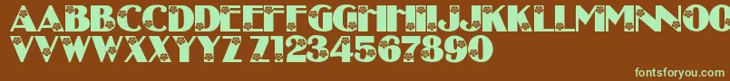 LmsCourtnisDaisys Font – Green Fonts on Brown Background