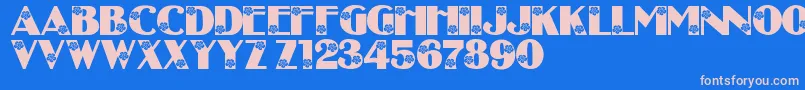 LmsCourtnisDaisys Font – Pink Fonts on Blue Background