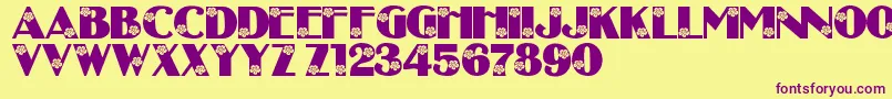 LmsCourtnisDaisys Font – Purple Fonts on Yellow Background