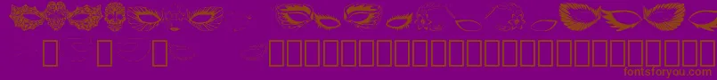Maskbyebo-Schriftart – Braune Schriften auf violettem Hintergrund