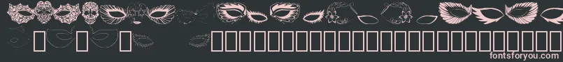 Maskbyebo-Schriftart – Rosa Schriften auf schwarzem Hintergrund