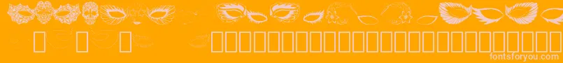 Fonte Maskbyebo – fontes rosa em um fundo laranja