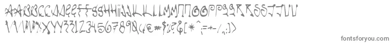 ScorpioA-fontti – harmaat kirjasimet valkoisella taustalla