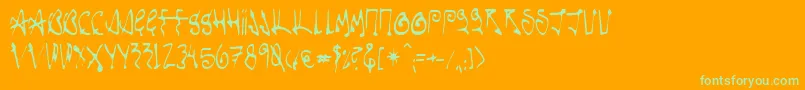 ScorpioA Font – Green Fonts on Orange Background