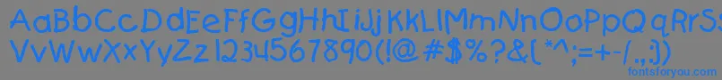 TeslicsDocumentCyrNormal Font – Blue Fonts on Gray Background