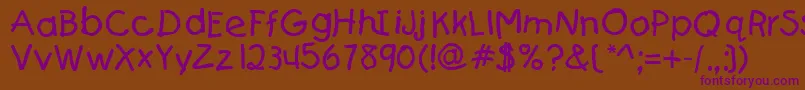 TeslicsDocumentCyrNormal Font – Purple Fonts on Brown Background