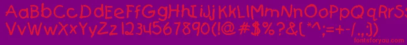 TeslicsDocumentCyrNormal Font – Red Fonts on Purple Background