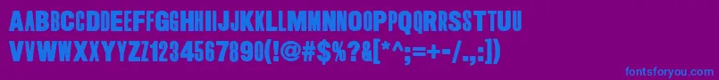 Czcionka LongHairedFreakyPeople – niebieskie czcionki na fioletowym tle