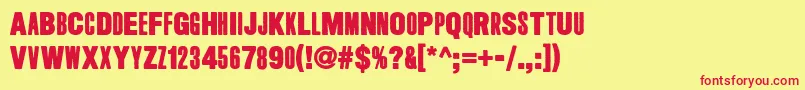 LongHairedFreakyPeople Font – Red Fonts on Yellow Background