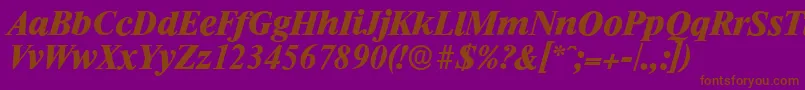 RiccioneserialXboldItalic Font – Brown Fonts on Purple Background