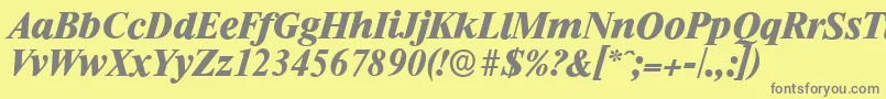 RiccioneserialXboldItalic Font – Gray Fonts on Yellow Background