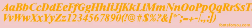 RiccioneserialXboldItalic Font – Orange Fonts on Pink Background