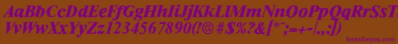 RiccioneserialXboldItalic Font – Purple Fonts on Brown Background