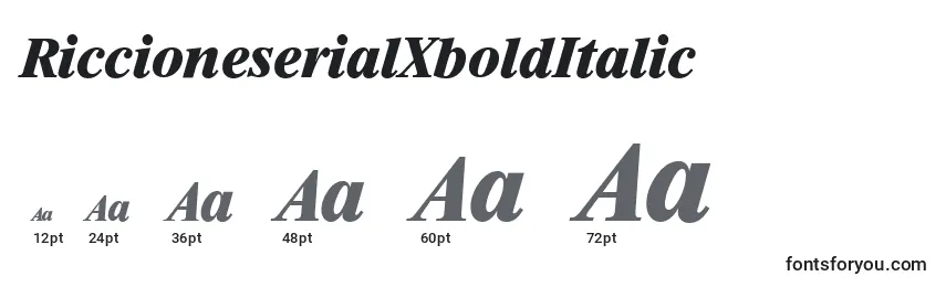 RiccioneserialXboldItalic-fontin koot