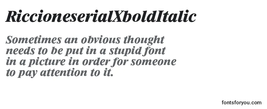 RiccioneserialXboldItalic-fontti