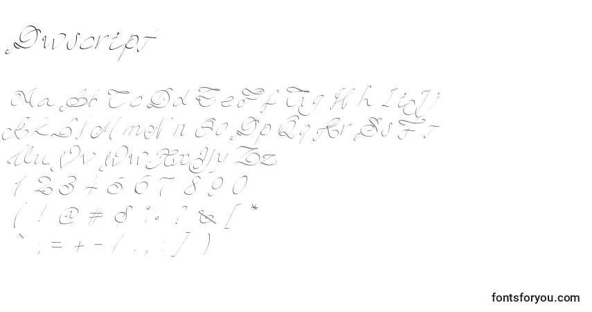 Schriftart Pwscript – Alphabet, Zahlen, spezielle Symbole