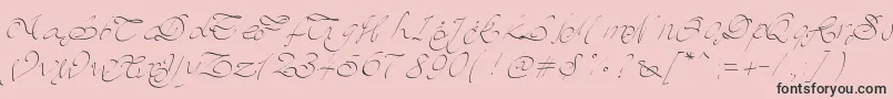 Pwscript-Schriftart – Schwarze Schriften auf rosa Hintergrund