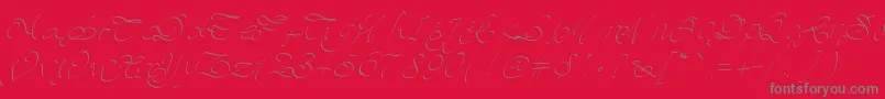 Pwscript-Schriftart – Graue Schriften auf rotem Hintergrund