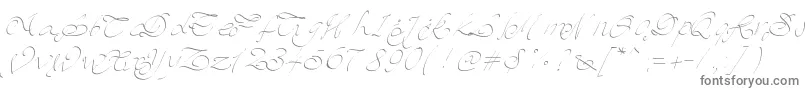 Pwscript-Schriftart – Graue Schriften auf weißem Hintergrund