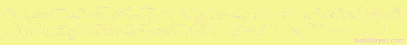 Pwscript Font – Pink Fonts on Yellow Background