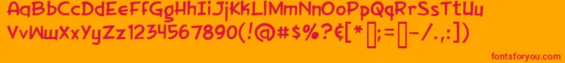 GorillaMilkshake Font – Red Fonts on Orange Background
