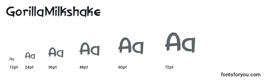 GorillaMilkshake Font Sizes