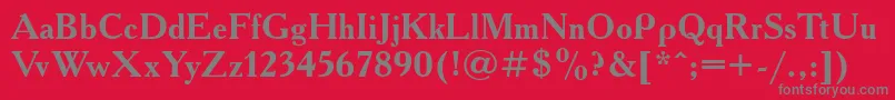 AcademyettBold Font – Gray Fonts on Red Background