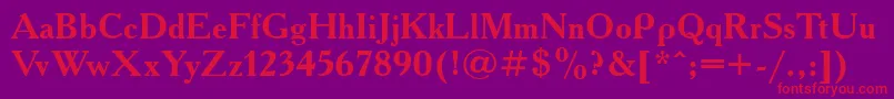 AcademyettBold Font – Red Fonts on Purple Background