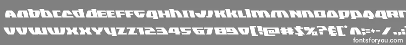 Blackbishopleft-Schriftart – Weiße Schriften auf grauem Hintergrund