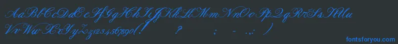 Formalscriptbold Font – Blue Fonts on Black Background
