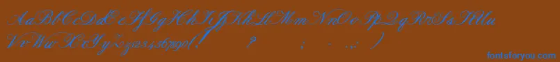 Formalscriptbold Font – Blue Fonts on Brown Background