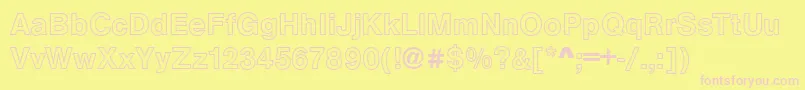 ArezzoOutlineRegular Font – Pink Fonts on Yellow Background