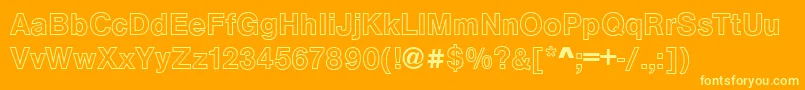 ArezzoOutlineRegular Font – Yellow Fonts on Orange Background