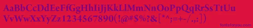 ArnoproBold18pt Font – Purple Fonts on Red Background