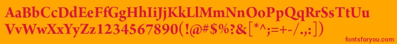 ArnoproBold18pt-Schriftart – Rote Schriften auf orangefarbenem Hintergrund