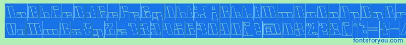 フォントCyberInverse – 青い文字は緑の背景です。