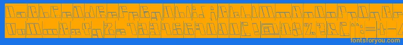 CyberInverse-Schriftart – Orangefarbene Schriften auf blauem Hintergrund