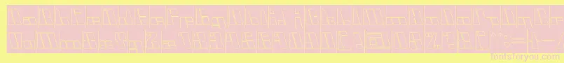 CyberInverse-Schriftart – Rosa Schriften auf gelbem Hintergrund