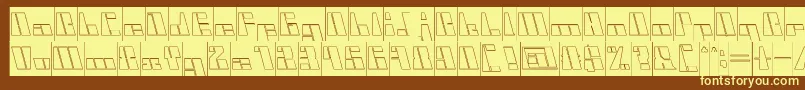 CyberInverse-fontti – keltaiset fontit ruskealla taustalla