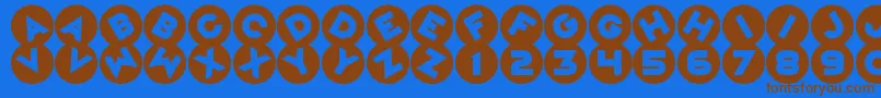 MagicMarbles Font – Brown Fonts on Blue Background