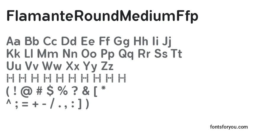 A fonte FlamanteRoundMediumFfp – alfabeto, números, caracteres especiais