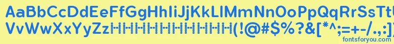 FlamanteRoundMediumFfp Font – Blue Fonts on Yellow Background